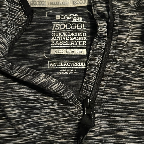 Women's Black and Gray ISO cool Quick Drying Antibacterial Hoodie Size-8 - Picture 2 of 3